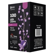 EMOS ZY2048 beltéri karácsonyi fényfüzér, NANO SÜNI 100 LED, rózsaszín