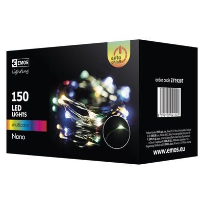 EMOS ZY1920T kültéri karácsonyi fényfüzér, nano 150 LED, 15m, színes