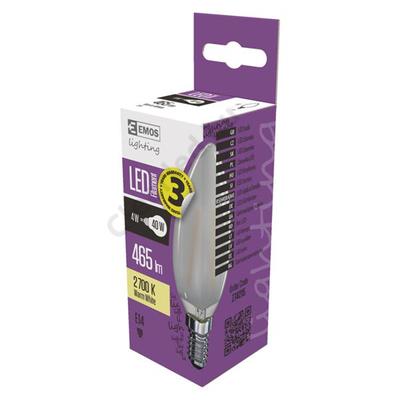 EMOS Z74215 filament LED gyertya E14 4W, 2700K