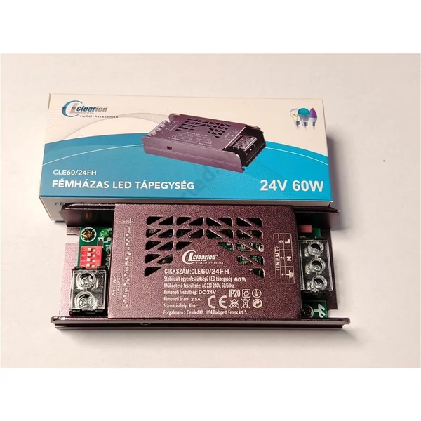 LED TÁPEGYSÉG 24V DC IP20 60W FÉMHÁZAS + DIP