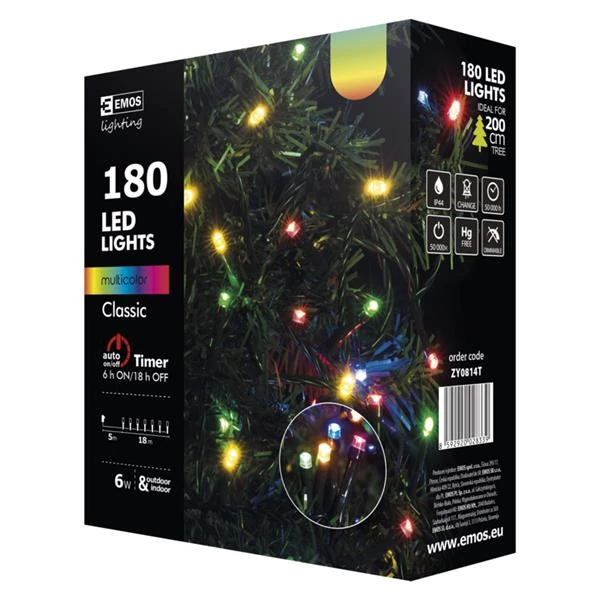EMOS ZY0814T kültéri karácsonyi fényfüzér, 180LED 18m,