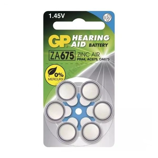 GP B3575 gombelem hallókészülékekbe, ZA675, 6-os bliszter