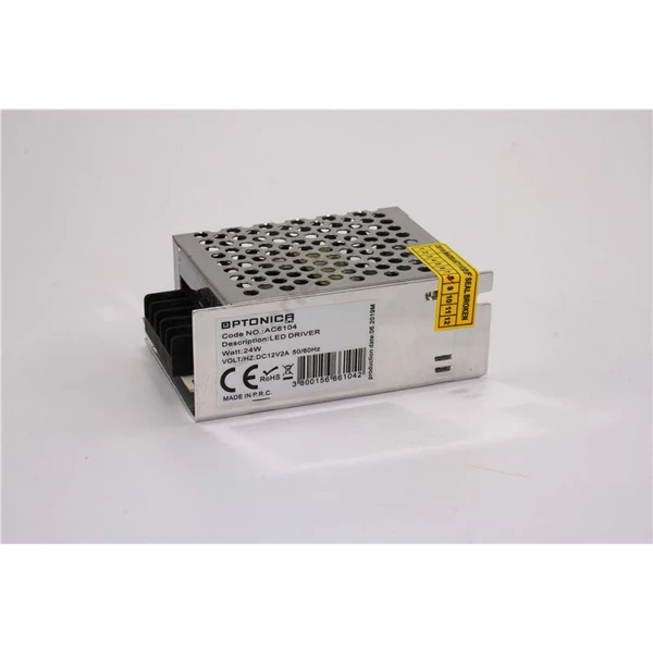 OPT AC6104 LED tápegység 24W 12V DC IP40 fémházas