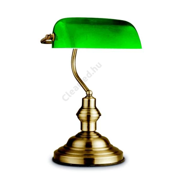 Globo 24934 ANTIQUE asztali banklámpa bronz zöld üveggel