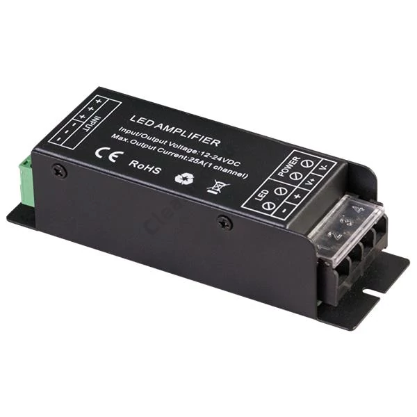 Jelerősítő 25A 12-24V 300W egyszínű LED szalaghoz