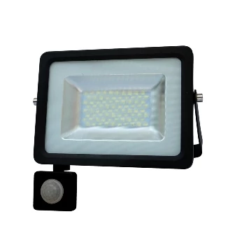 LED reflektor 230V 30W fekete SMD 5730 4000K mozgásérzékelővel